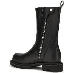 Black Calf Leather Bos Taurus Flat Boots