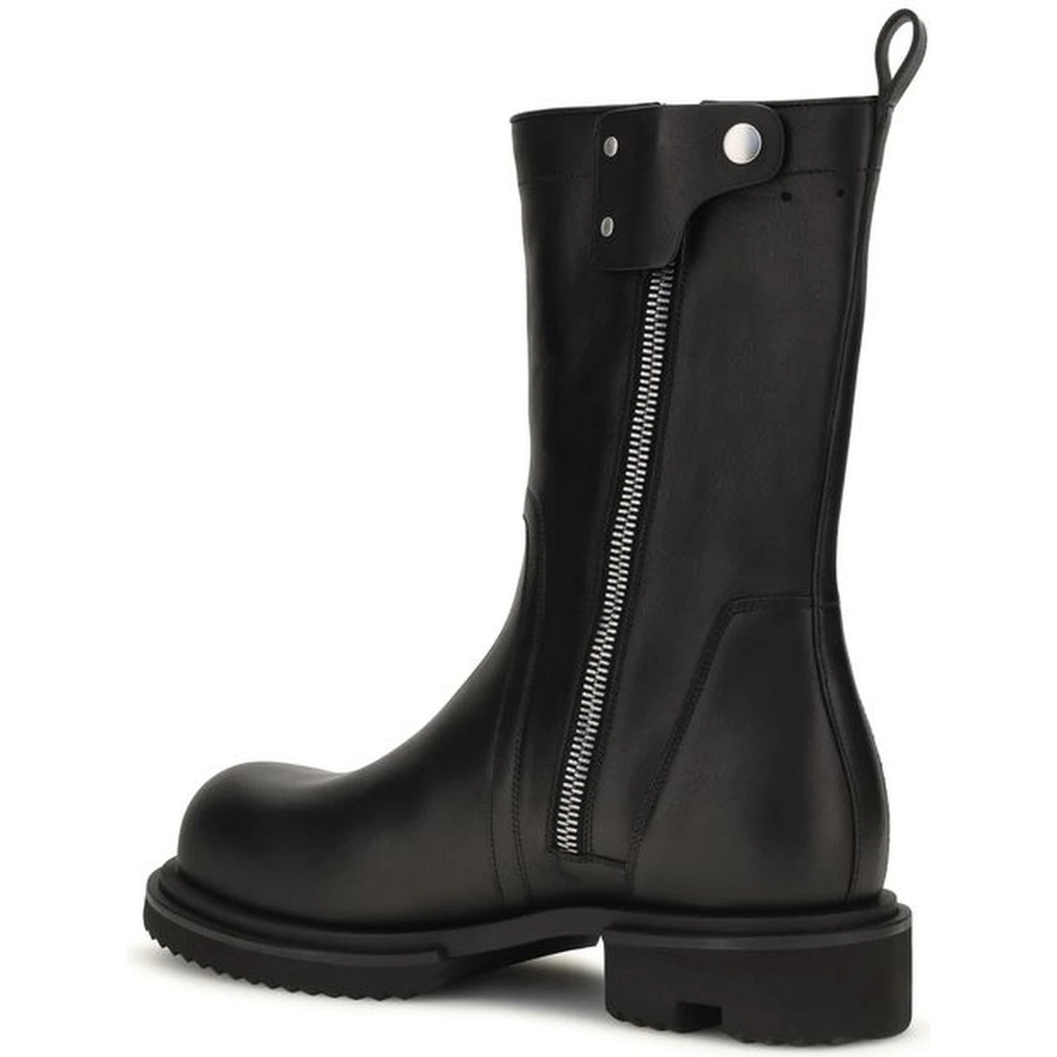 Black Calf Leather Bos Taurus Flat Boots