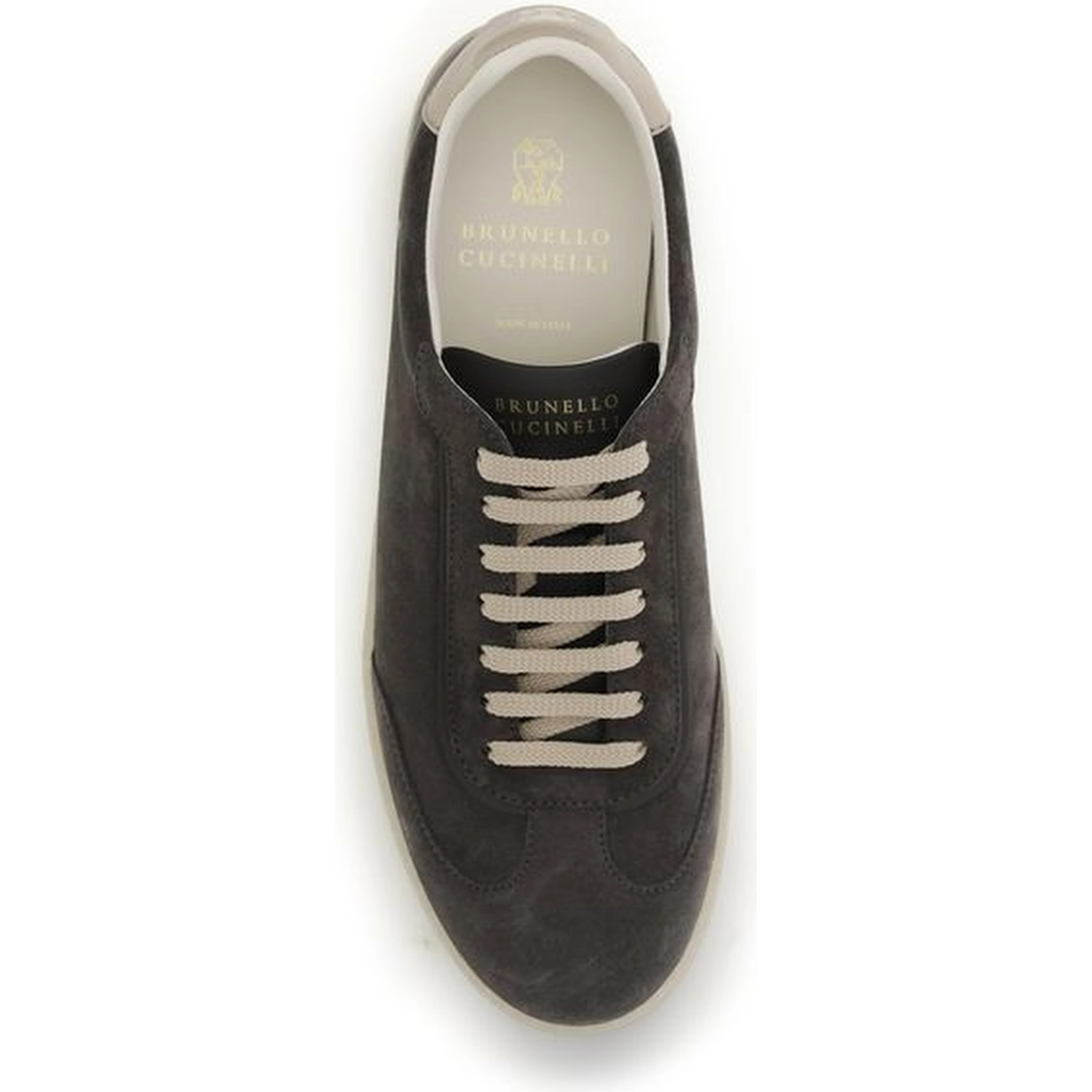 Gray Calf Leather Bos Taurus Low Top Sneakers