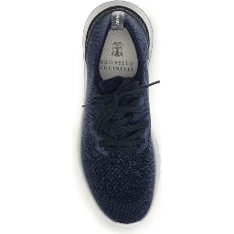 Blue Cotton Athletic Sneakers