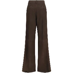 Brown Calf Leather Bos Taurus Casual Pants