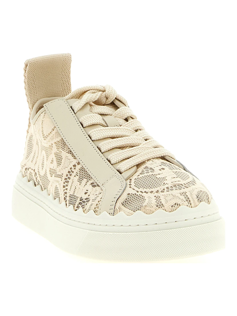 Beige Polyamide Low Top Sneakers