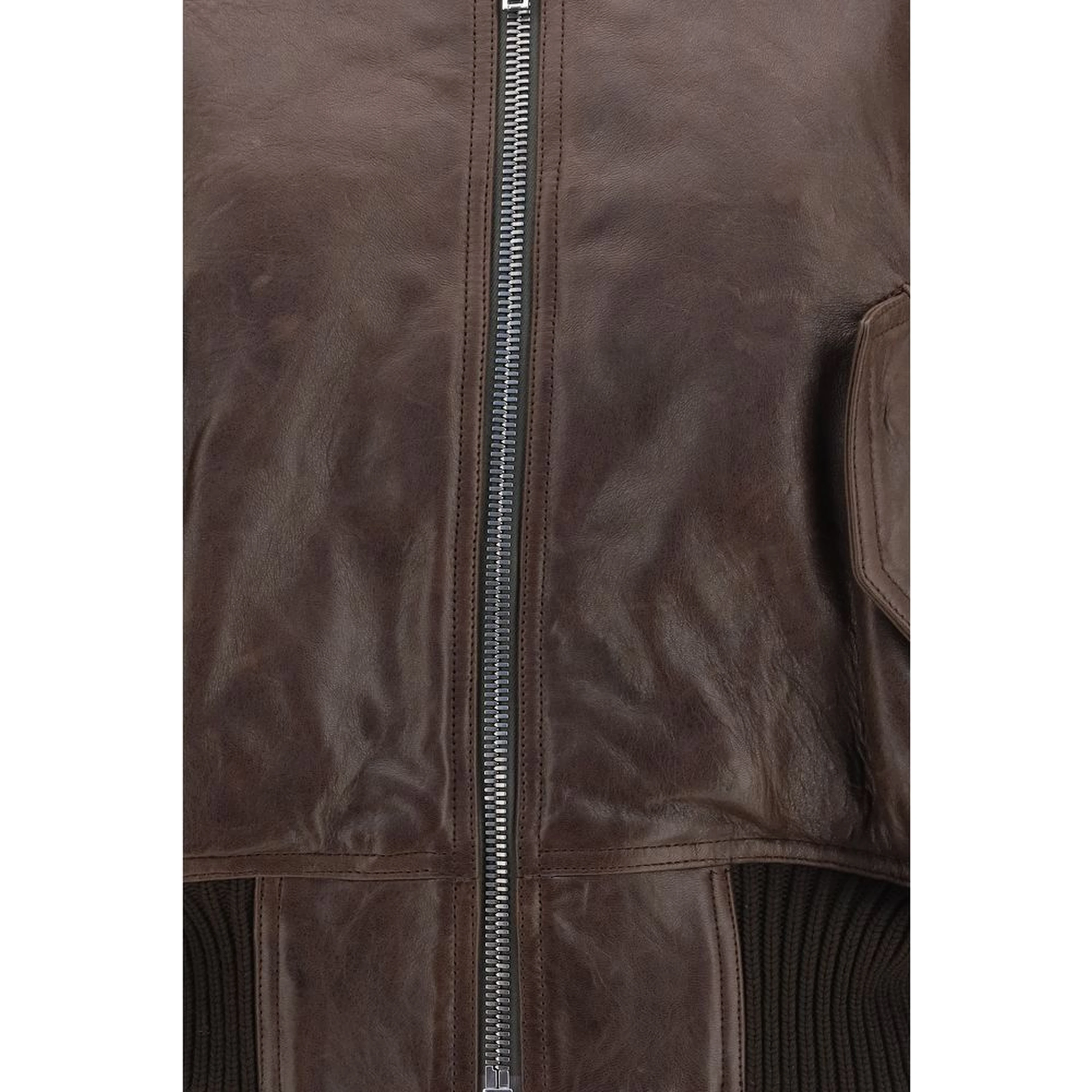 Brown Calf Leather Bos Taurus Bomber