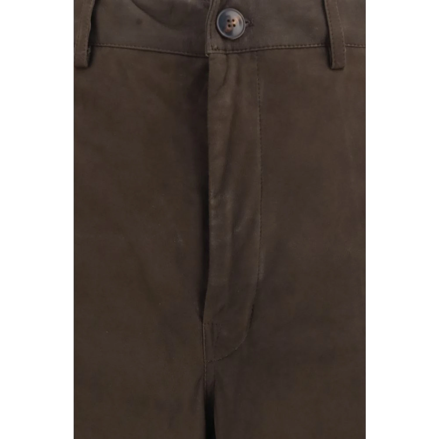 Brown Calf Leather Bos Taurus Casual Pants