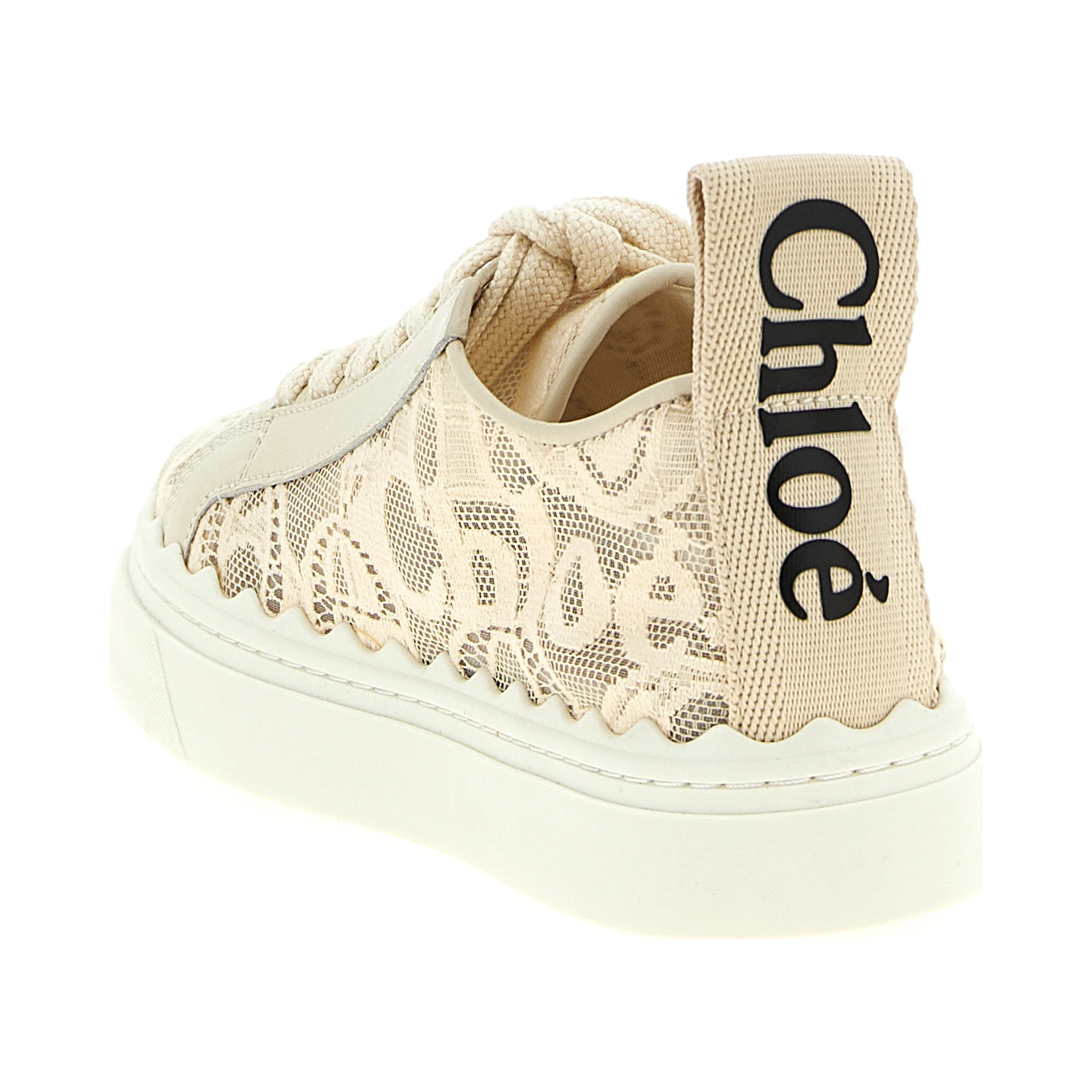 Beige Polyamide Low Top Sneakers