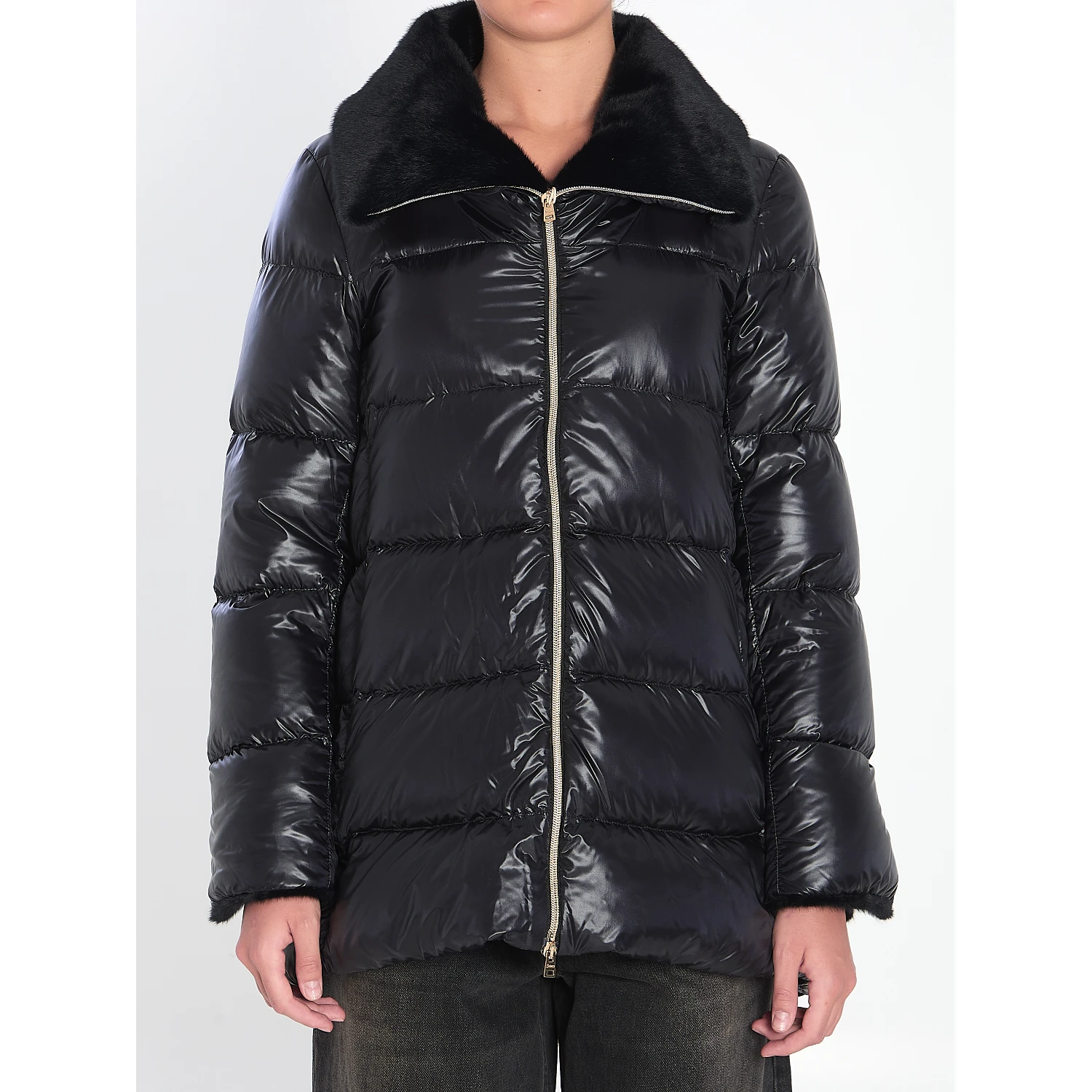 Light puffer with collar fur