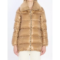 Light puffer with collar fur