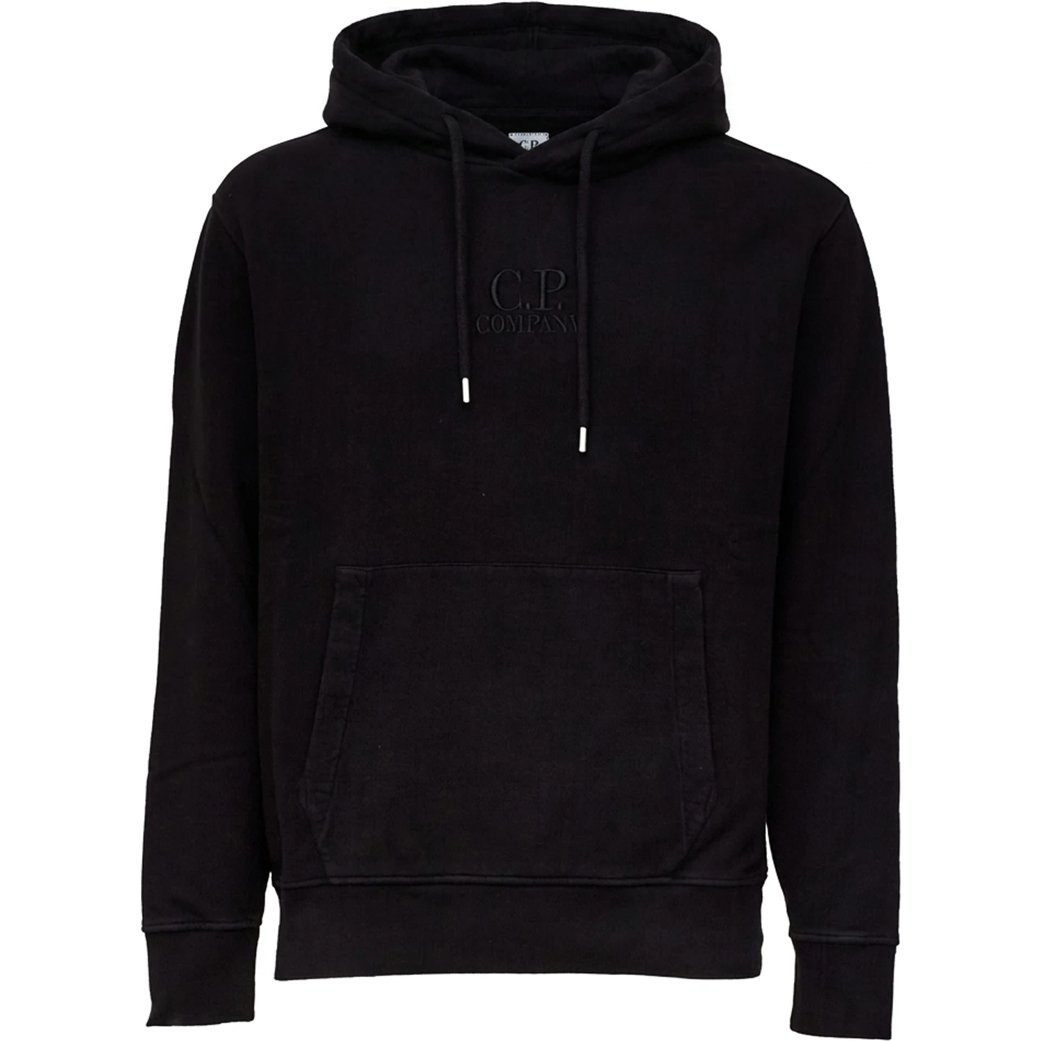 Brushed And Emerized Diagonal Fleece Hooded Logo Sweatshirt