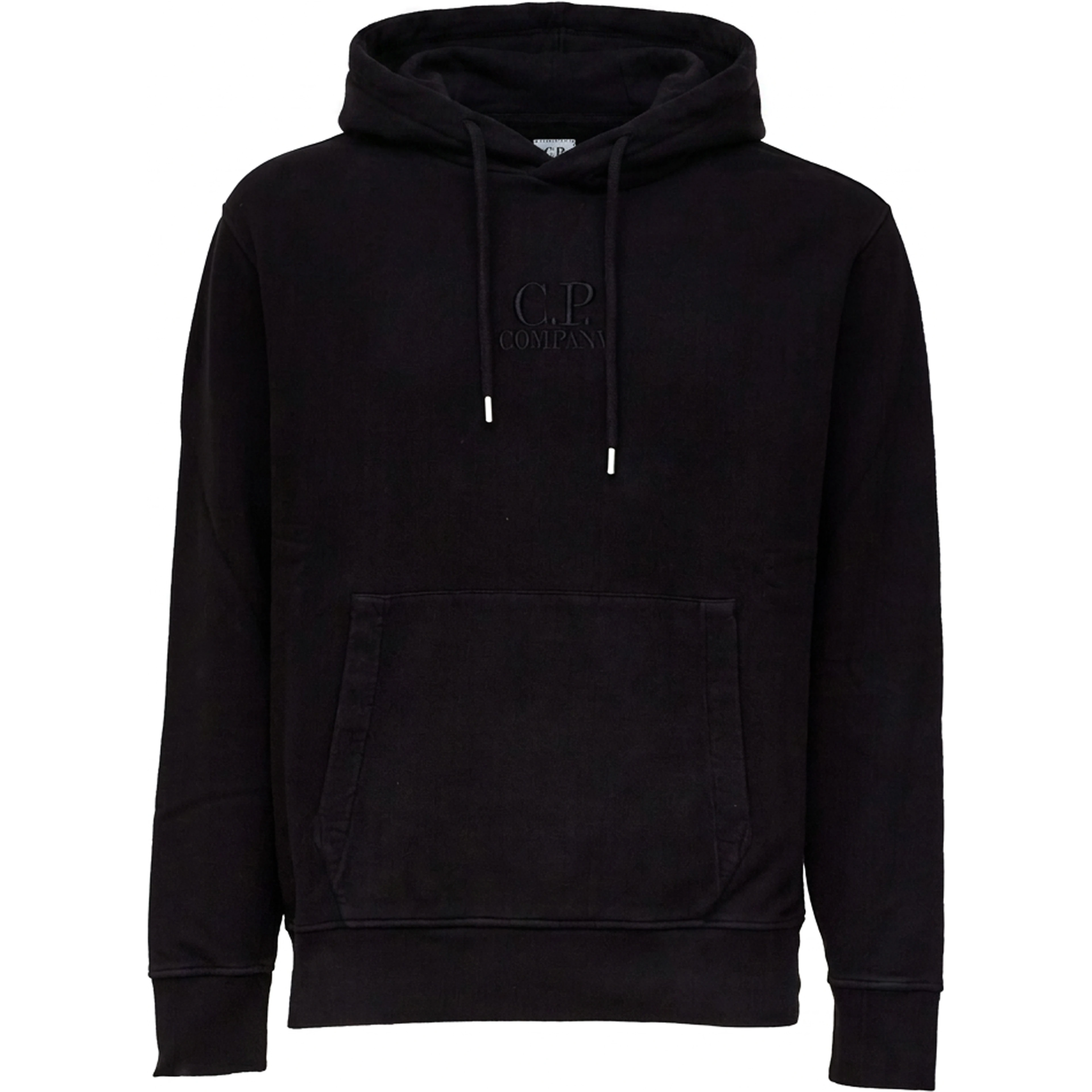 Brushed And Emerized Diagonal Fleece Hooded Logo Sweatshirt
