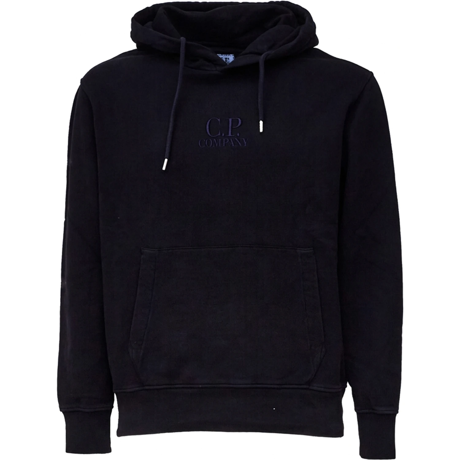 Brushed And Emerized Diagonal Fleece Hooded Logo Sweatshirt