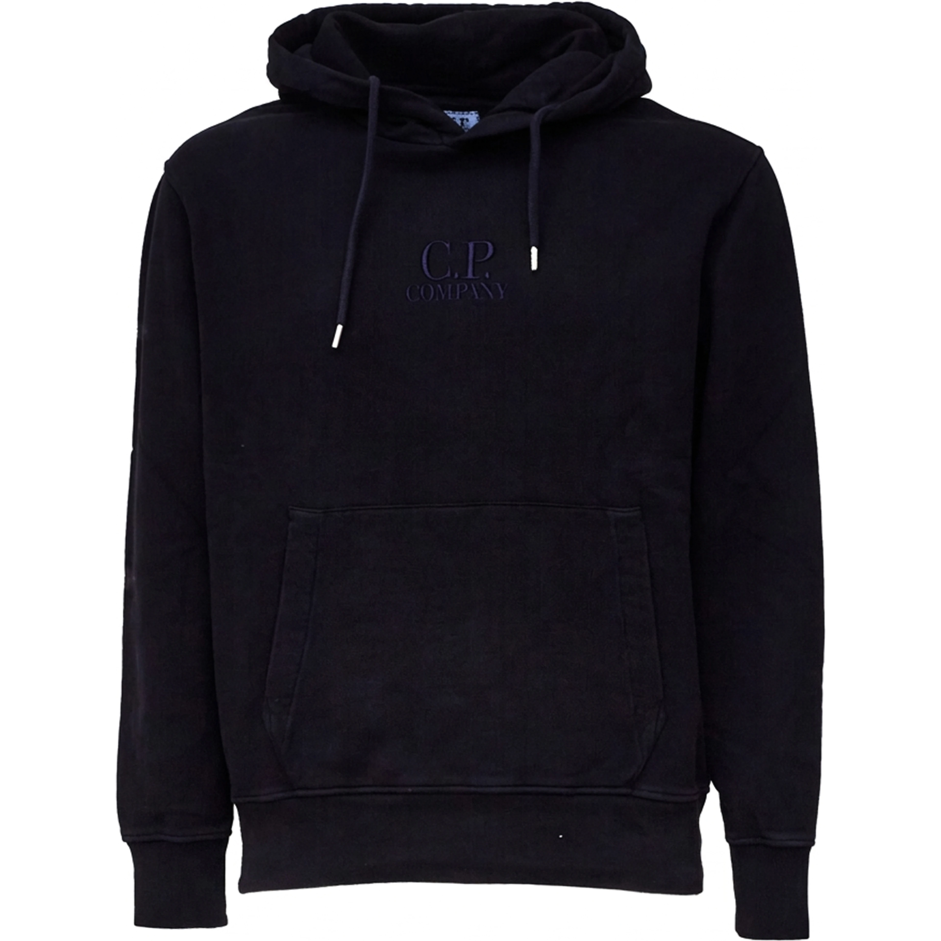 Brushed And Emerized Diagonal Fleece Hooded Logo Sweatshirt