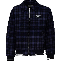 Check Flannel Jacket With Slogan