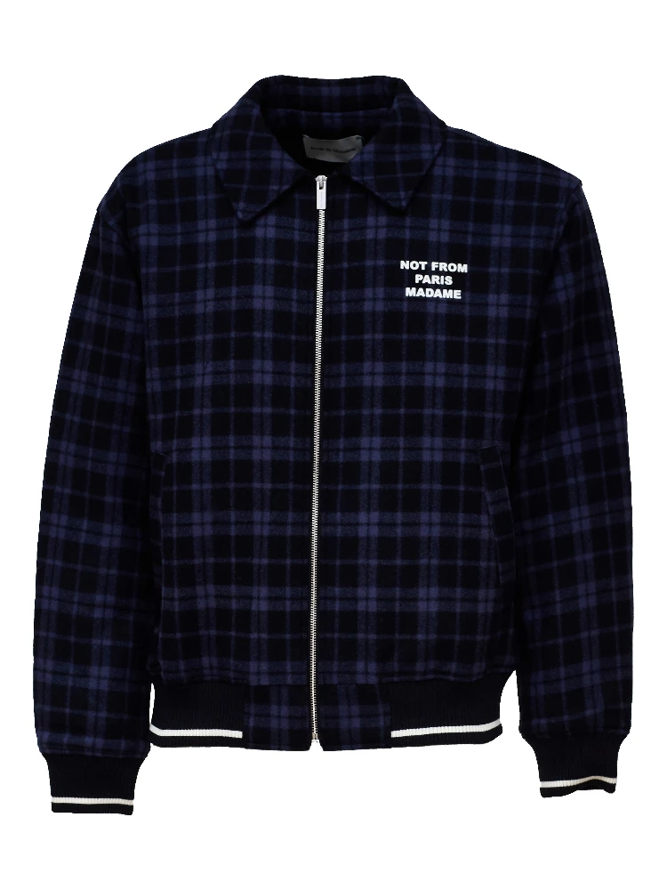 Check Flannel Jacket With Slogan