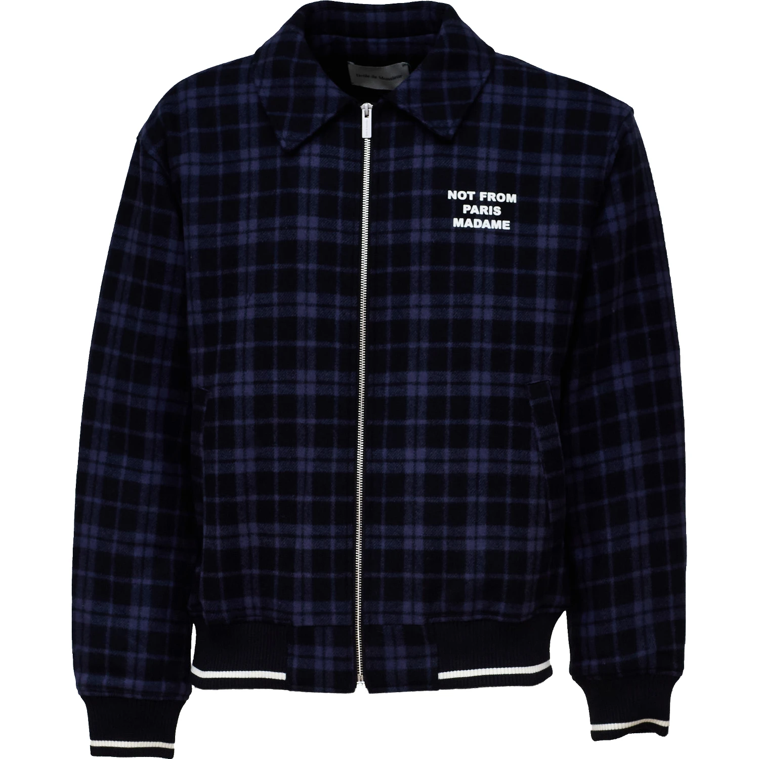 Check Flannel Jacket With Slogan