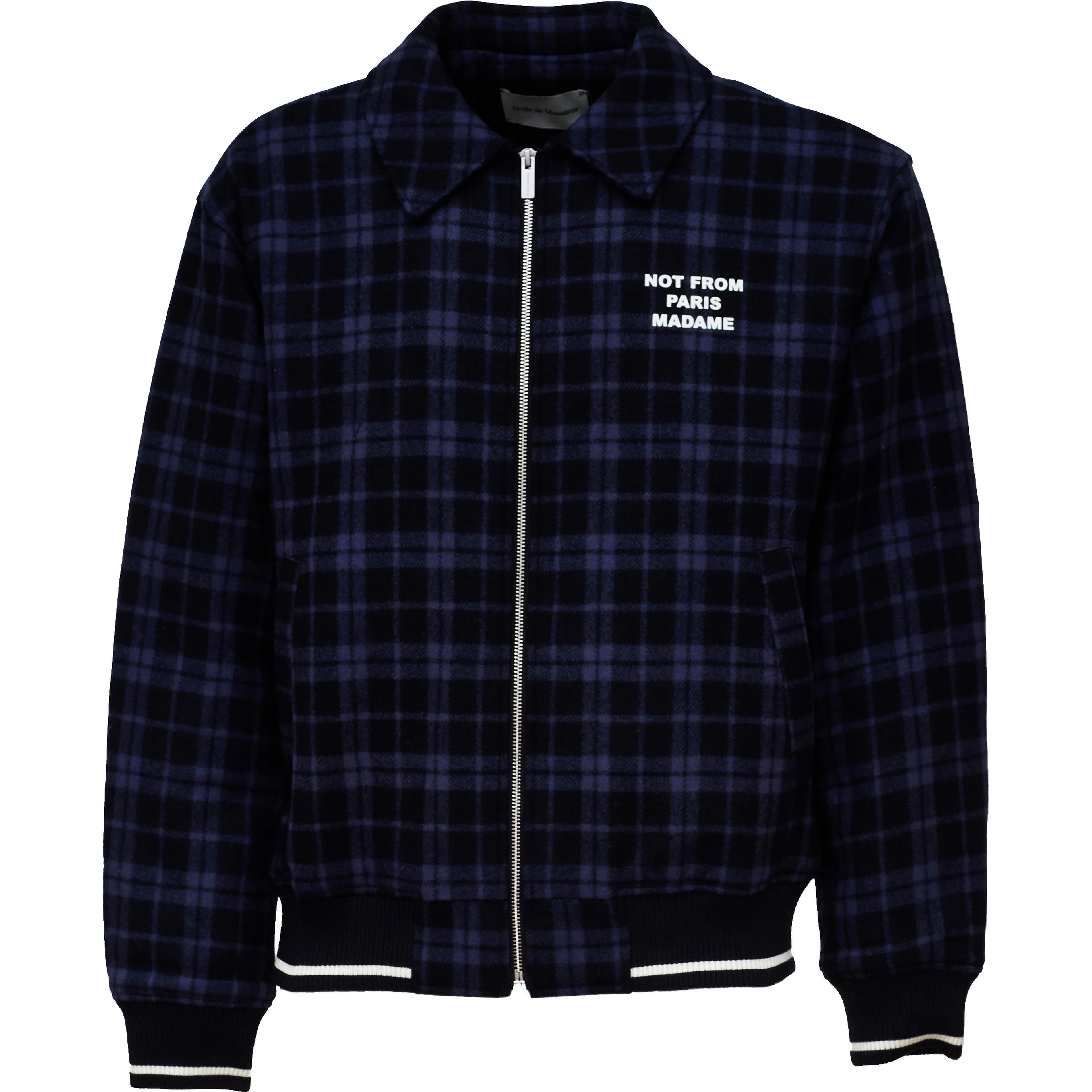 Check Flannel Jacket With Slogan