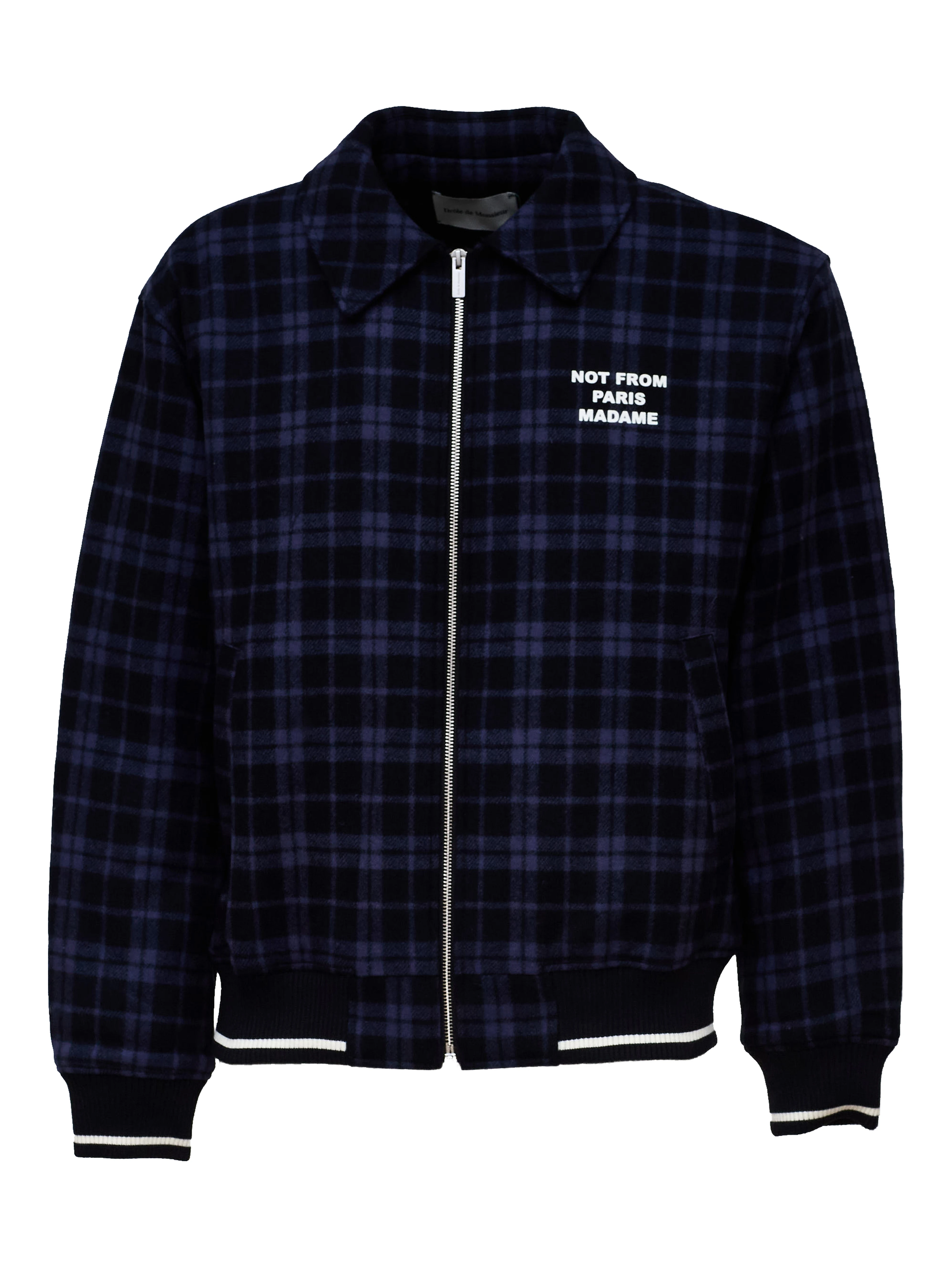 Check Flannel Jacket With Slogan