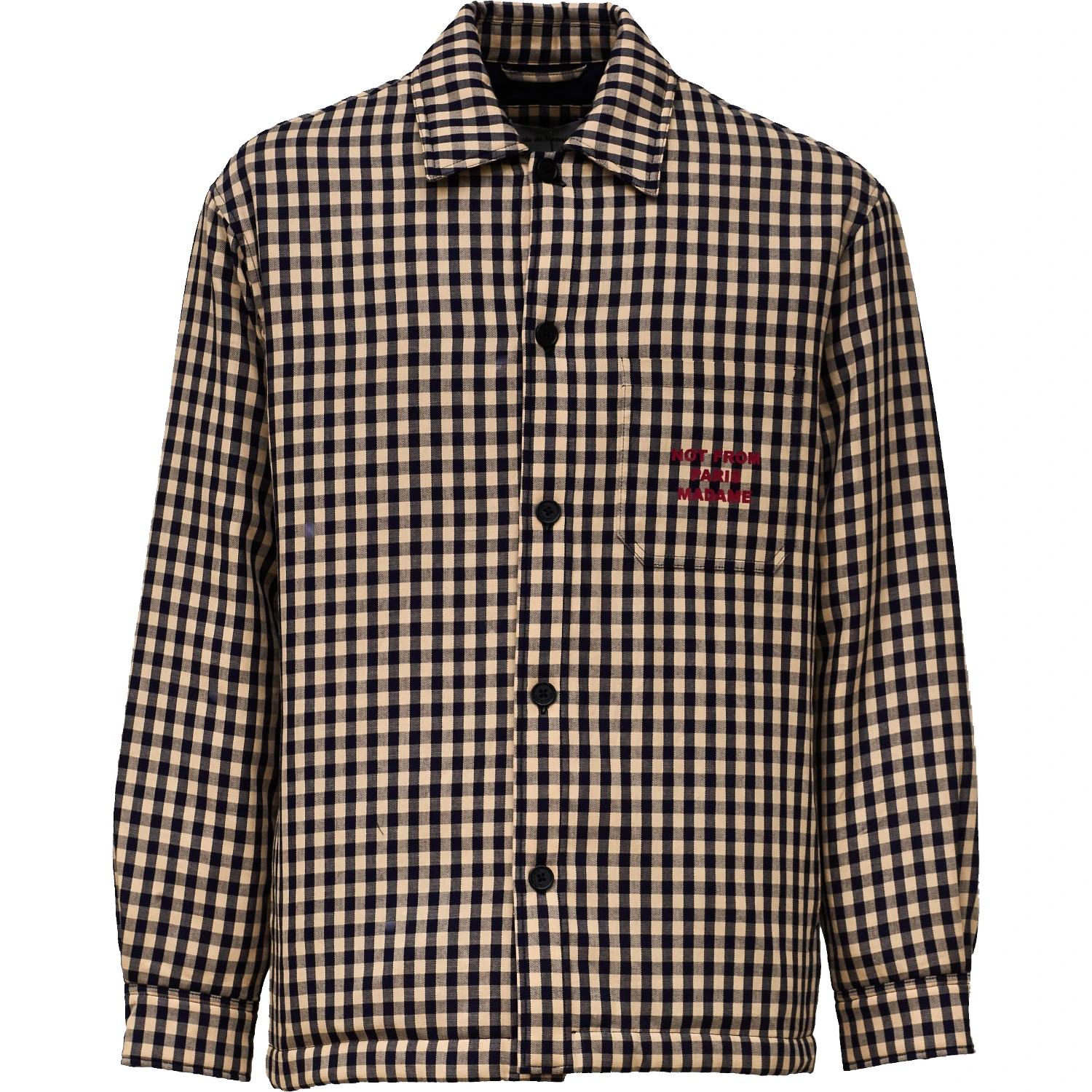 Check Overshirt With Slogan