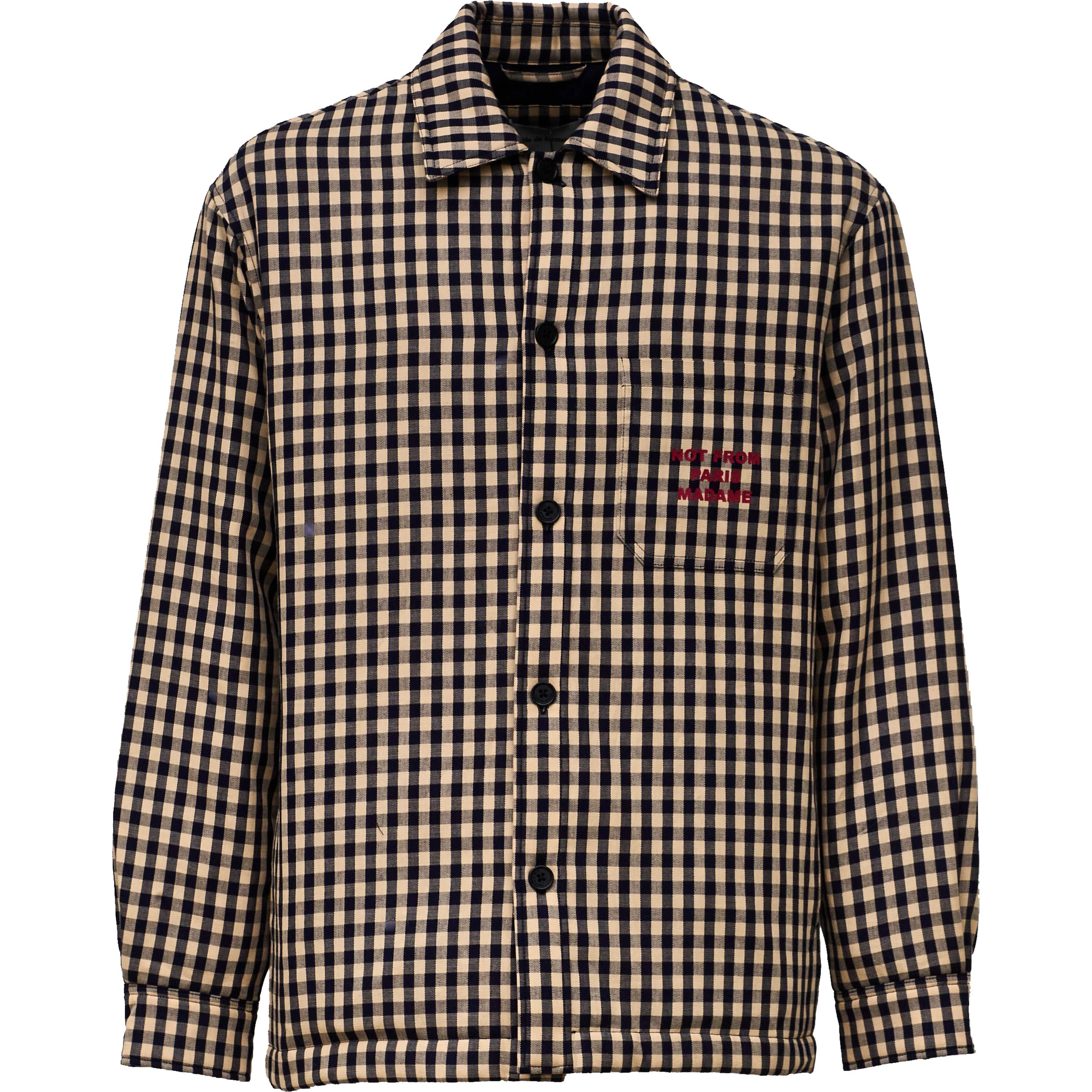 Check Overshirt With Slogan
