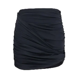 Black Polyamide Mini Skirt