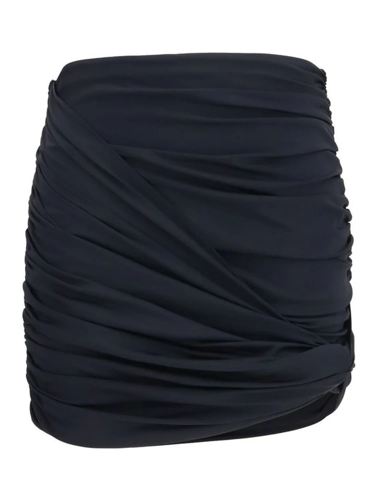 Black Polyamide Mini Skirt