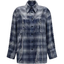 Blue Polyester Pattern Shirt