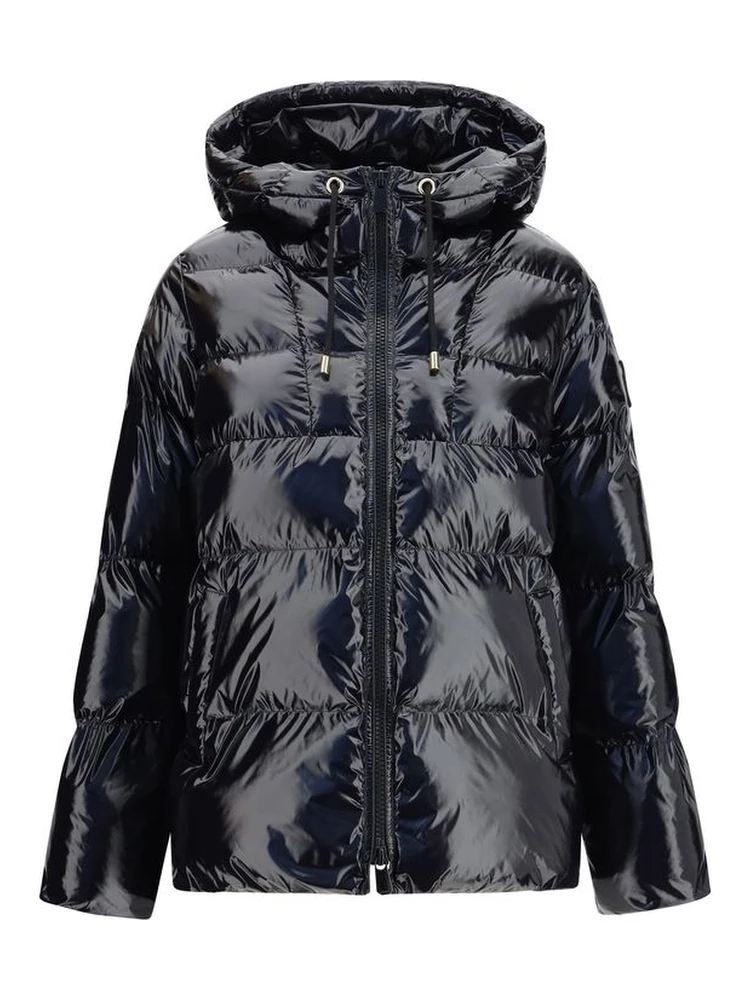 Black Polyamide Full-Length Jacket