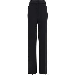 Black Wool Oves Aries Flared Pants