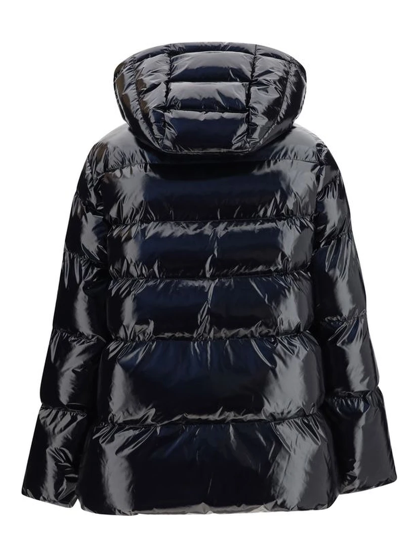 Black Polyamide Full-Length Jacket