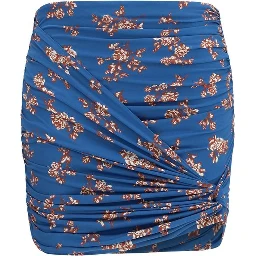 Blue Polyamide Mini Skirt