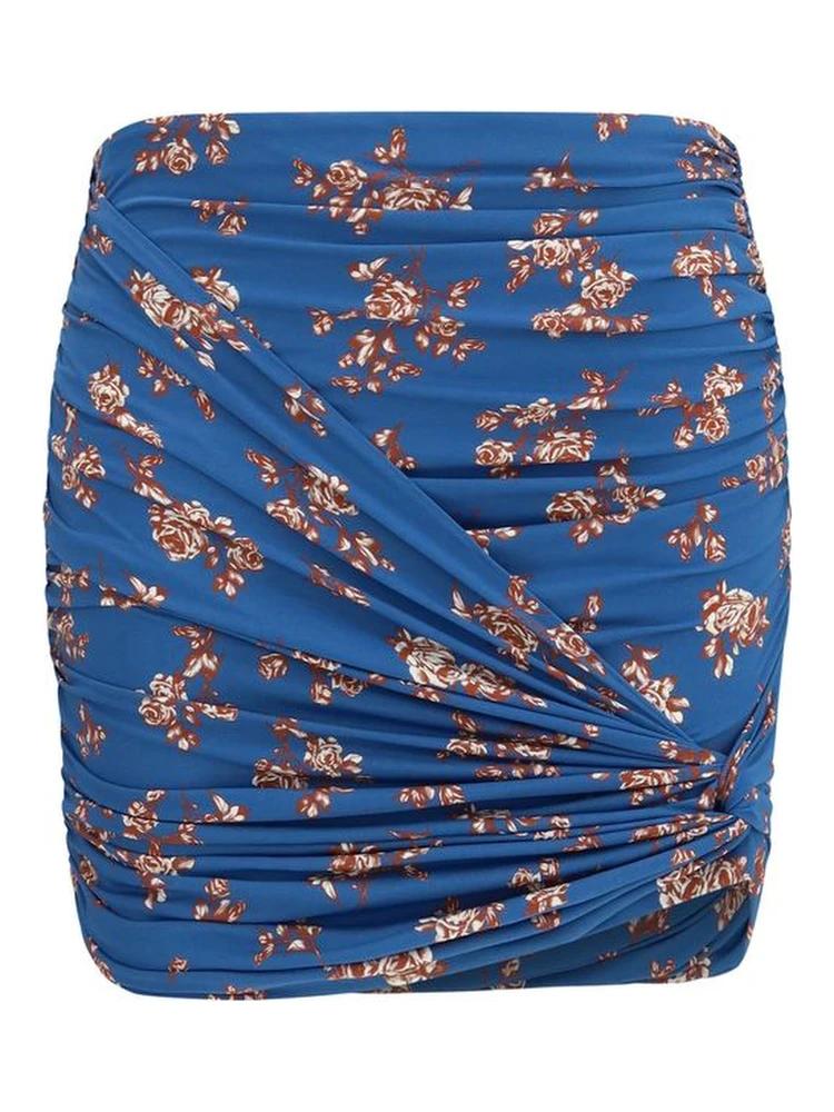 Blue Polyamide Mini Skirt