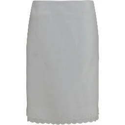 White Cotton Midi Skirt