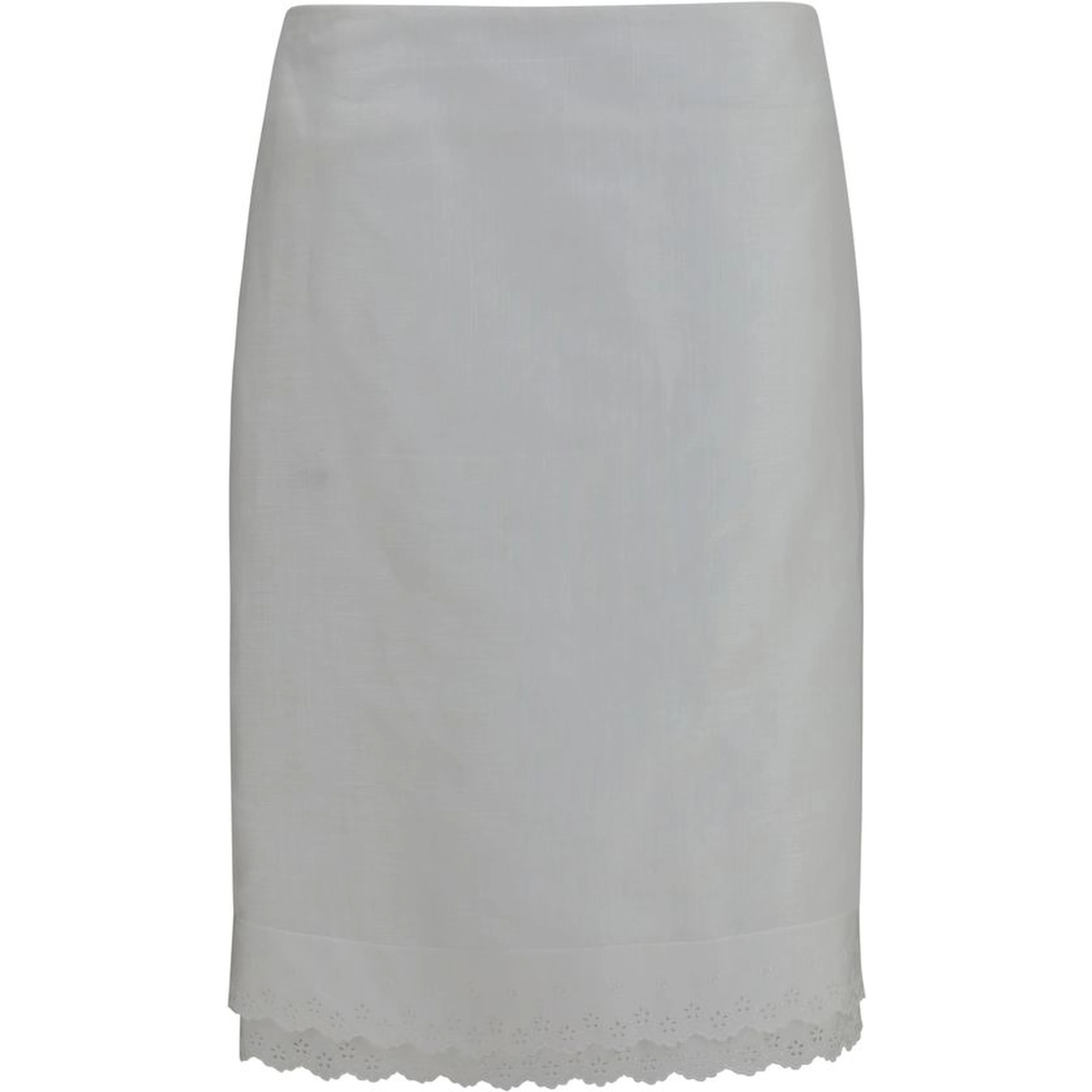 White Cotton Midi Skirt