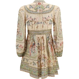 Multicolor Linen Casual Dress