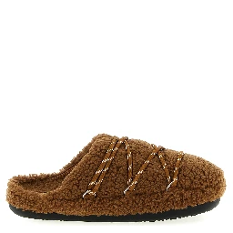 Brown Polyester Slippers