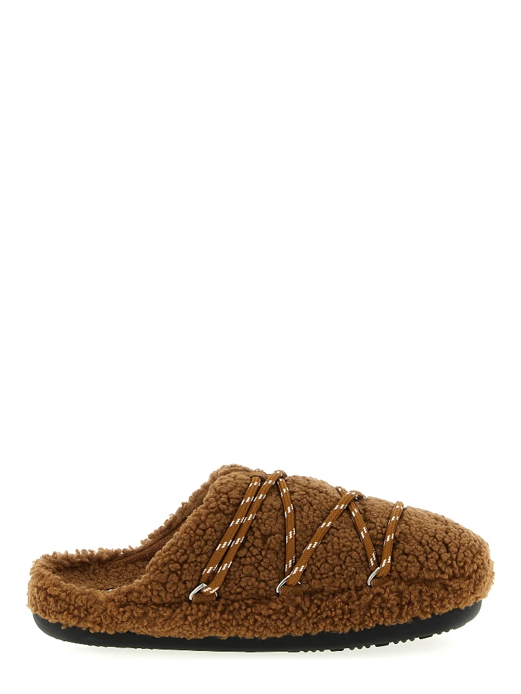 Brown Polyester Slippers