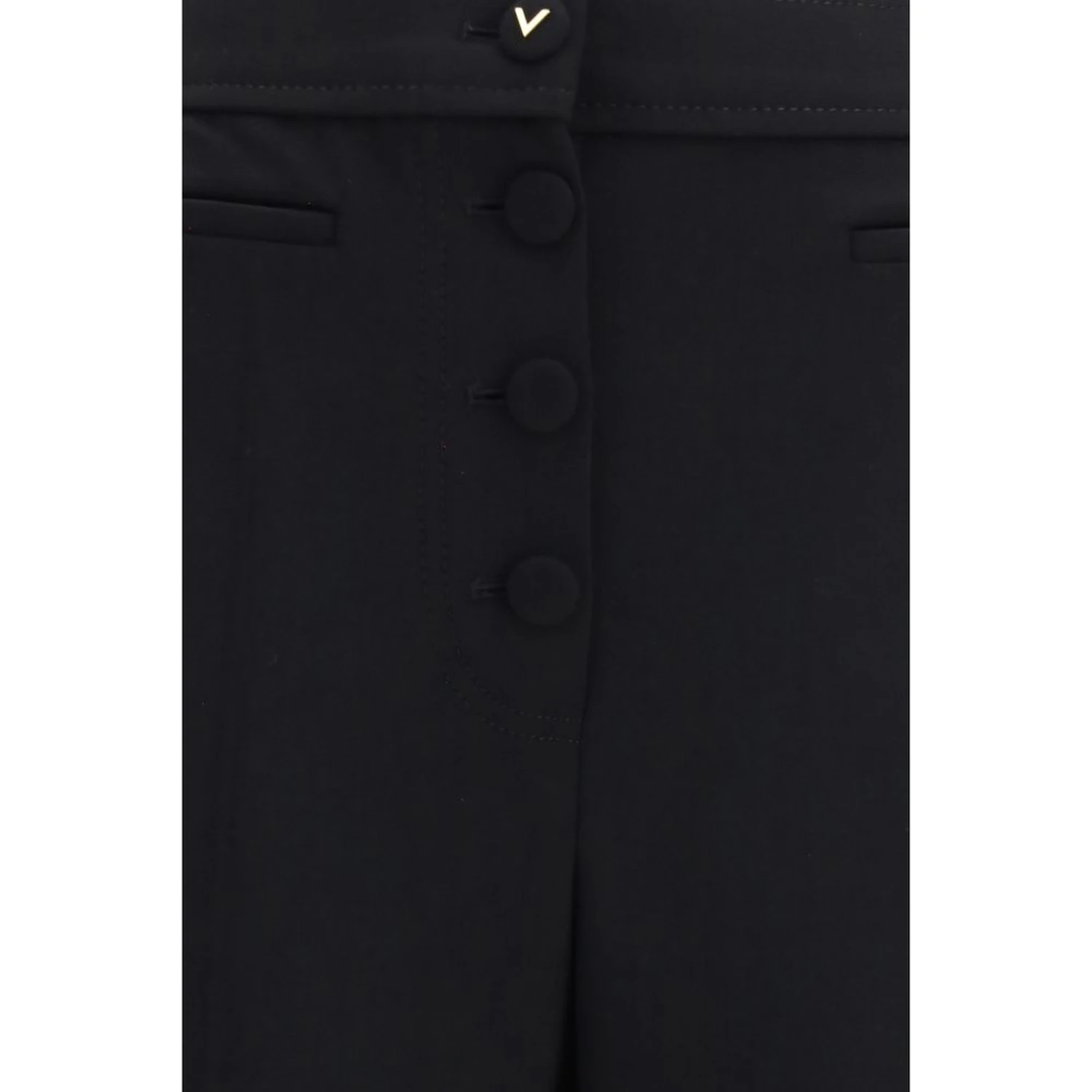 Black Wool Oves Aries Flared Pants