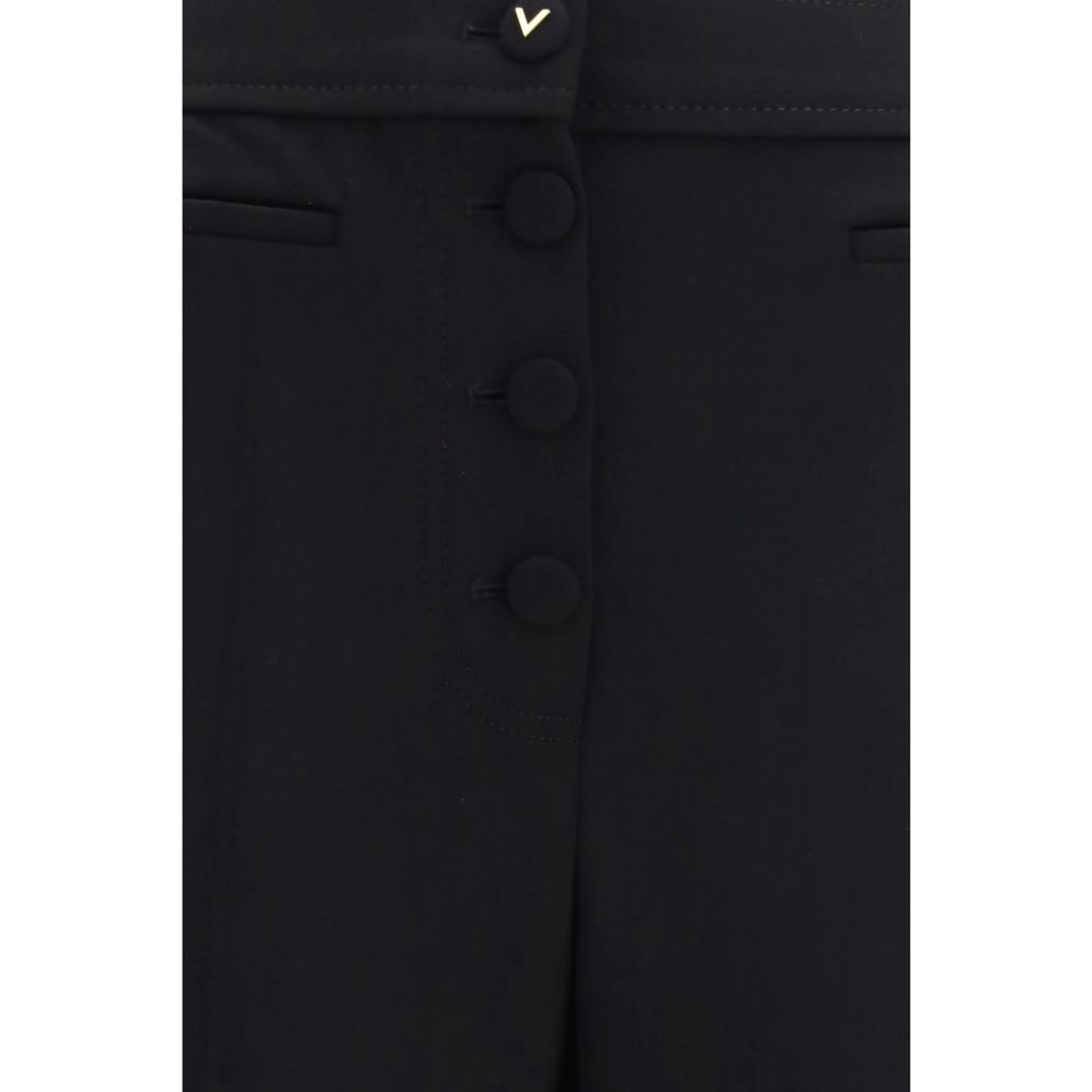 Black Wool Oves Aries Flared Pants