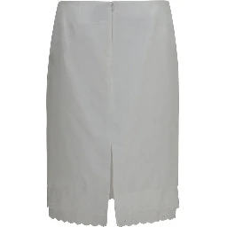 White Cotton Midi Skirt