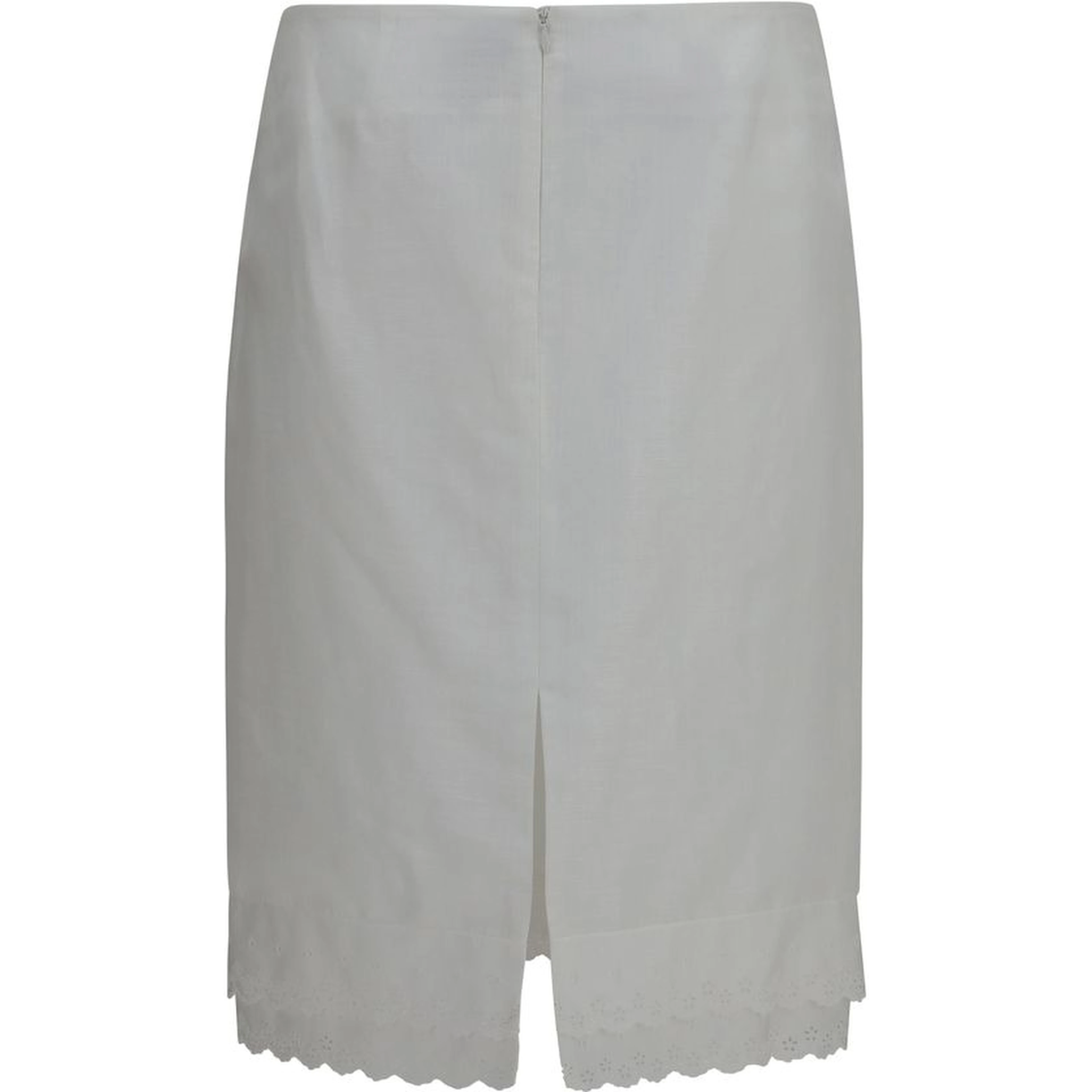 White Cotton Midi Skirt