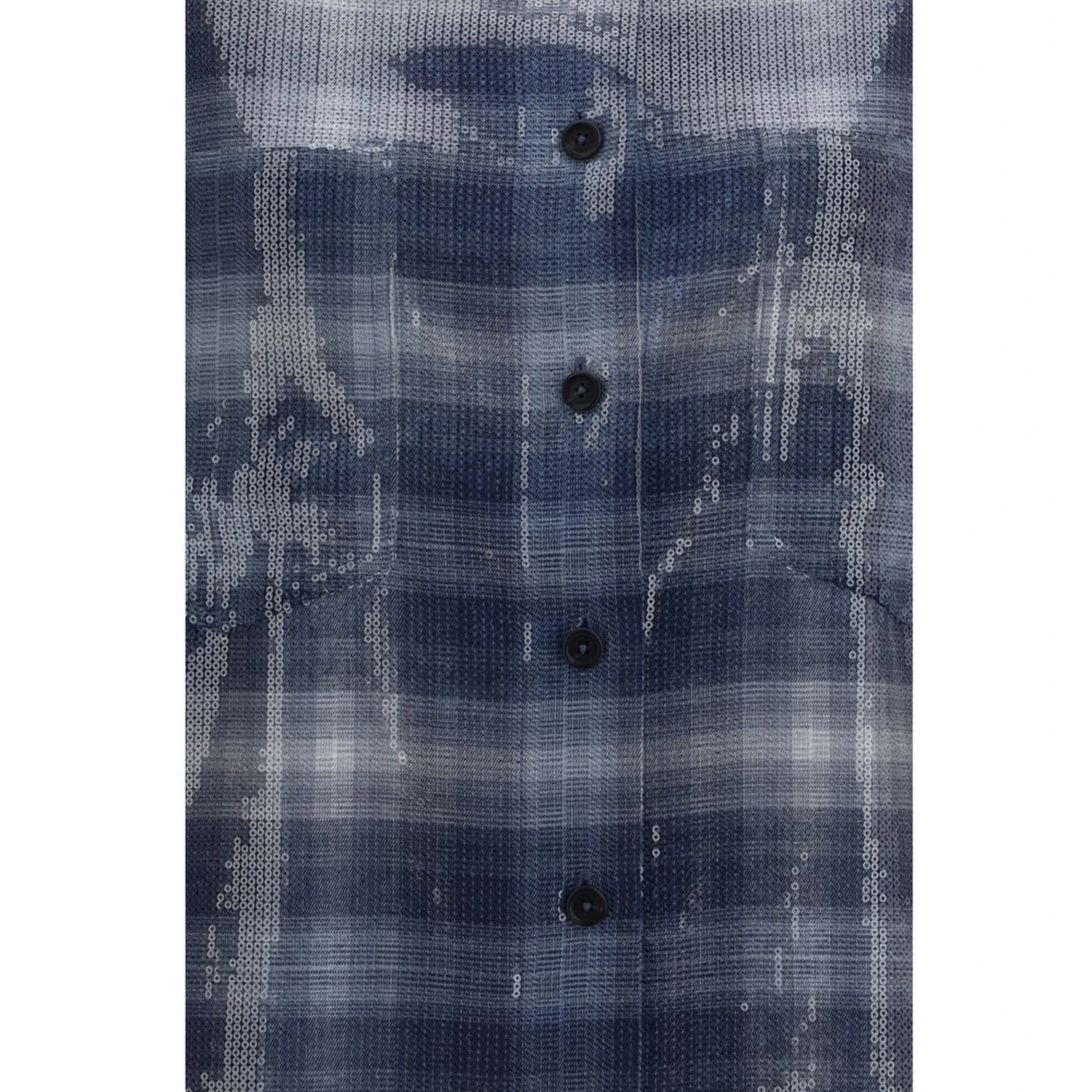 Blue Polyester Pattern Shirt