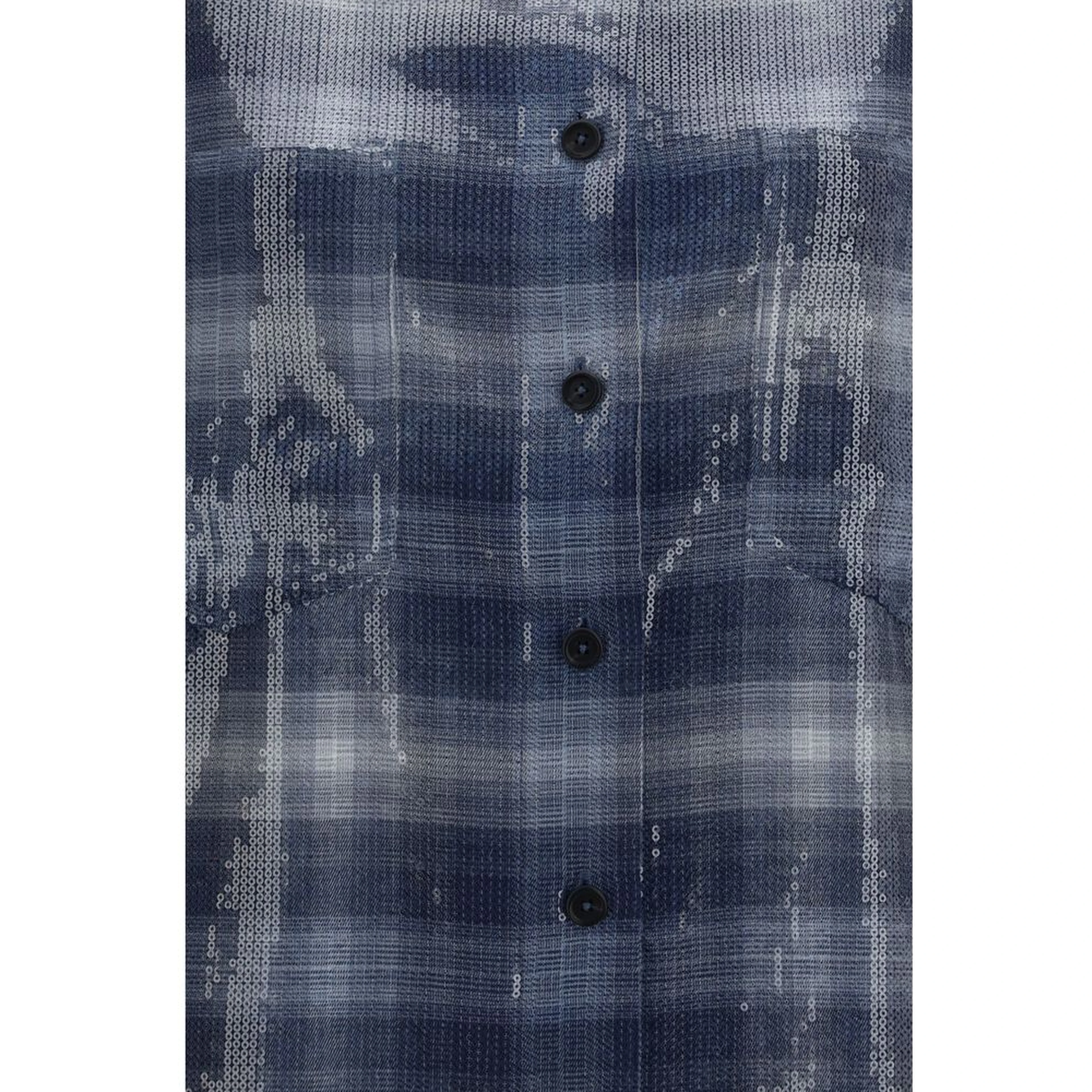 Blue Polyester Pattern Shirt