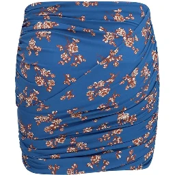 Blue Polyamide Mini Skirt