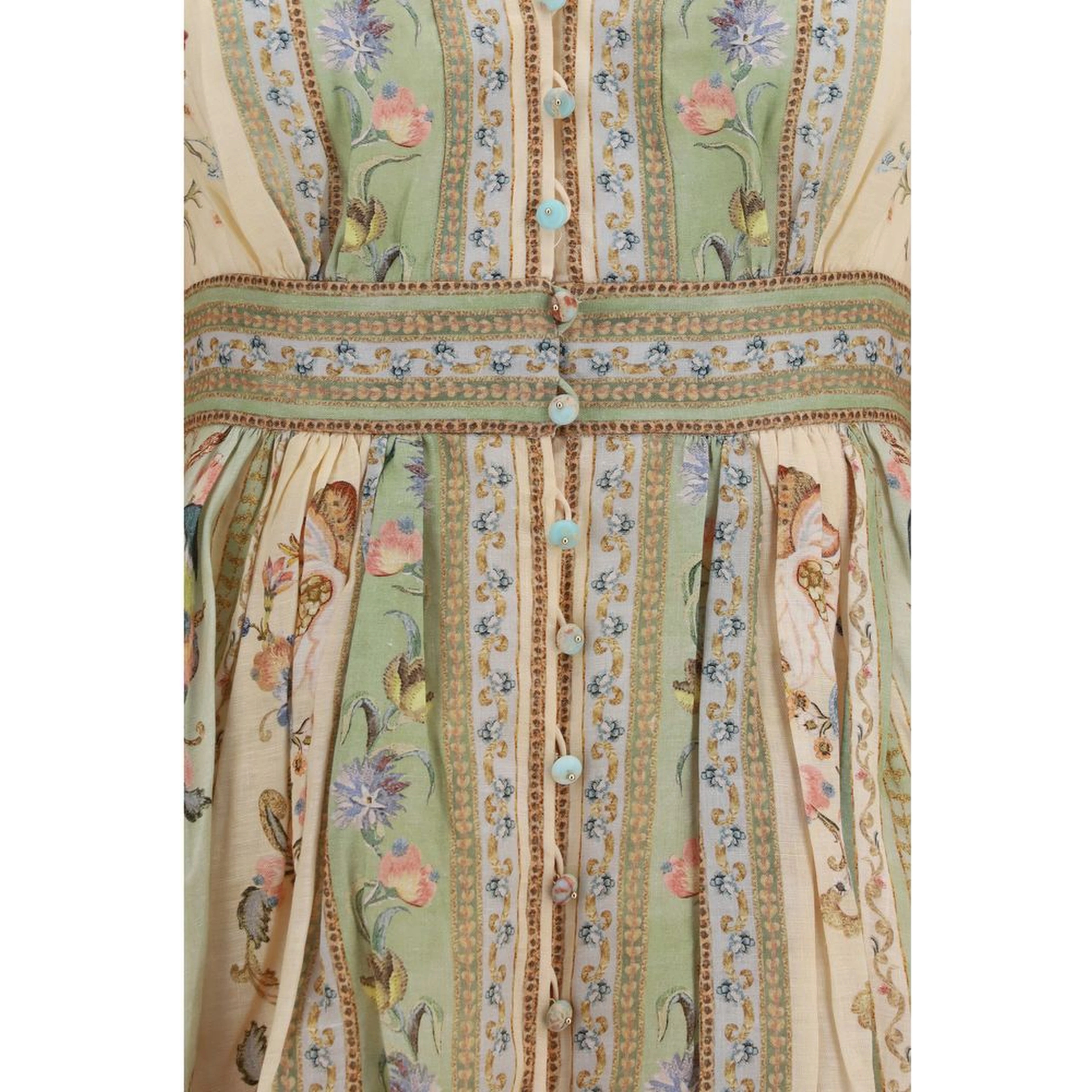 Multicolor Linen Casual Dress