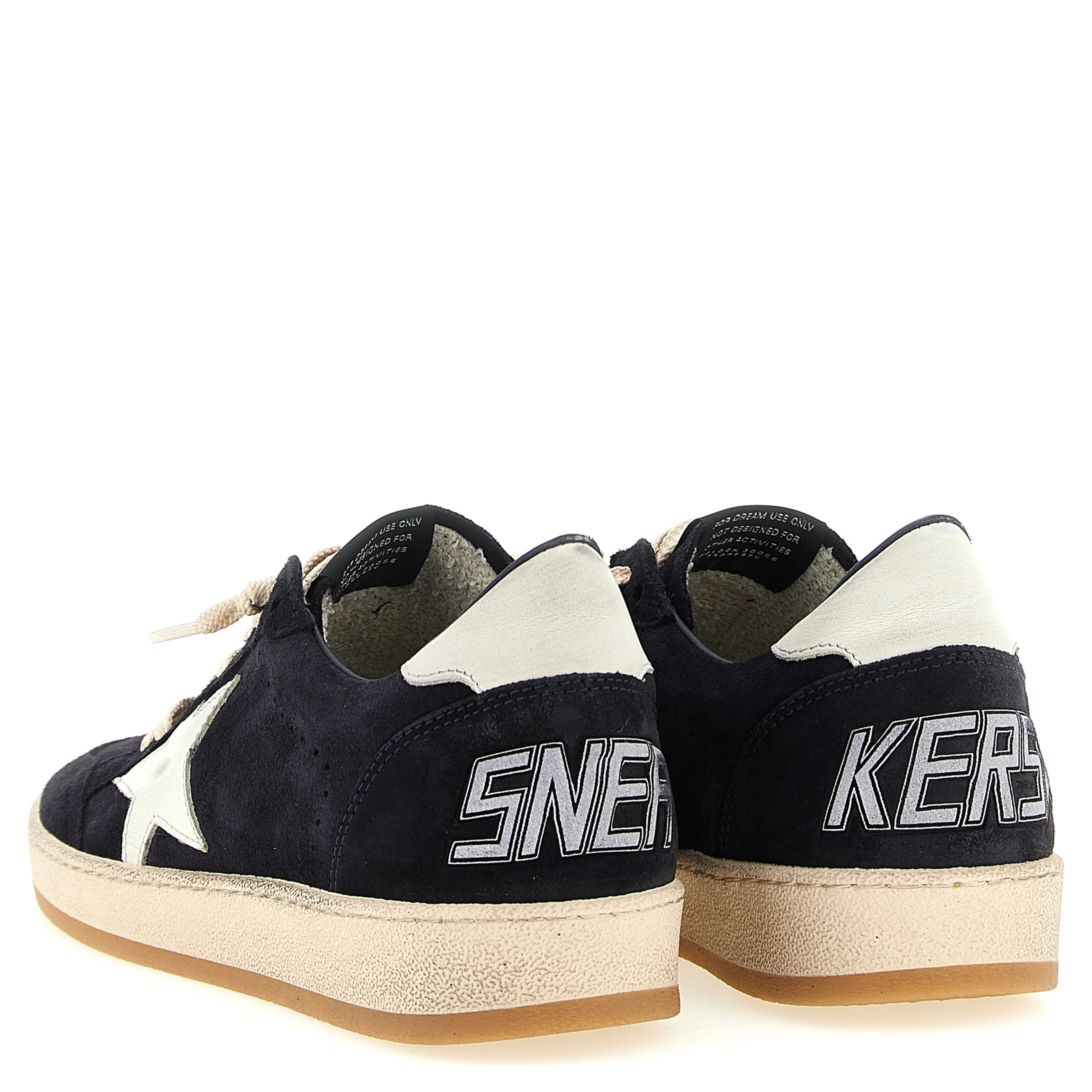 Blue Cowhide Low Top Sneakers