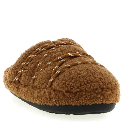 Brown Polyester Slippers