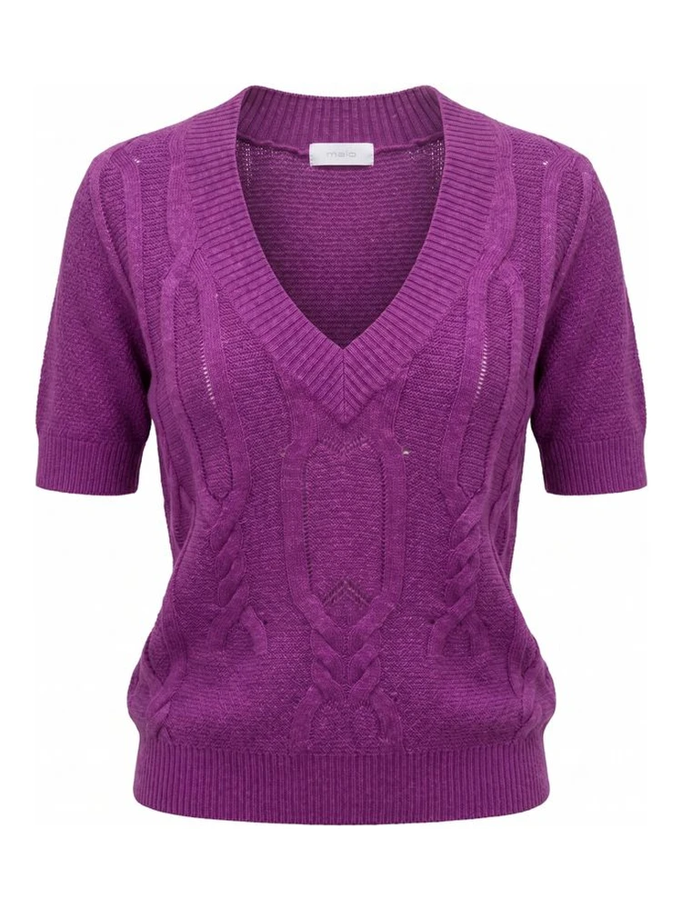 Purple Silk Blend Women Sweater