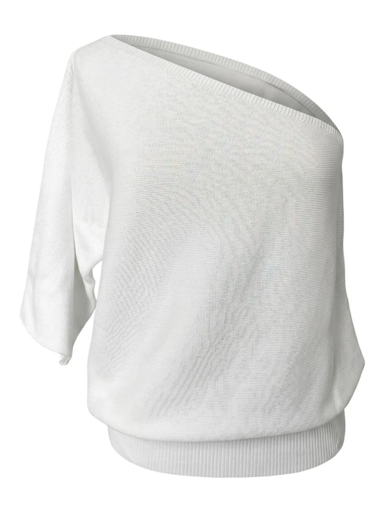 White Cotton Women Sweater