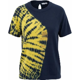 Blue Cotton Women T-Shirt
