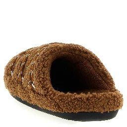 Brown Polyester Slippers