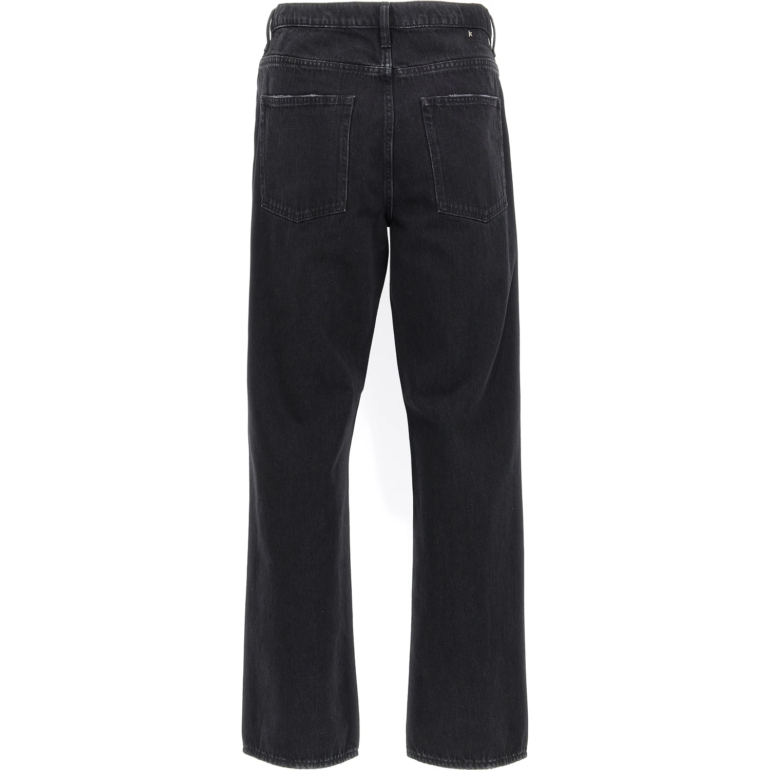 بنطلون جينز أسود من القطن بقصة مستقيمة